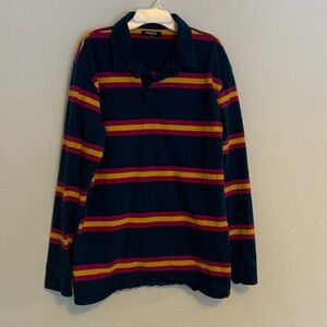 RSQ Navy and fuschia Striped Long Sleeve Tee